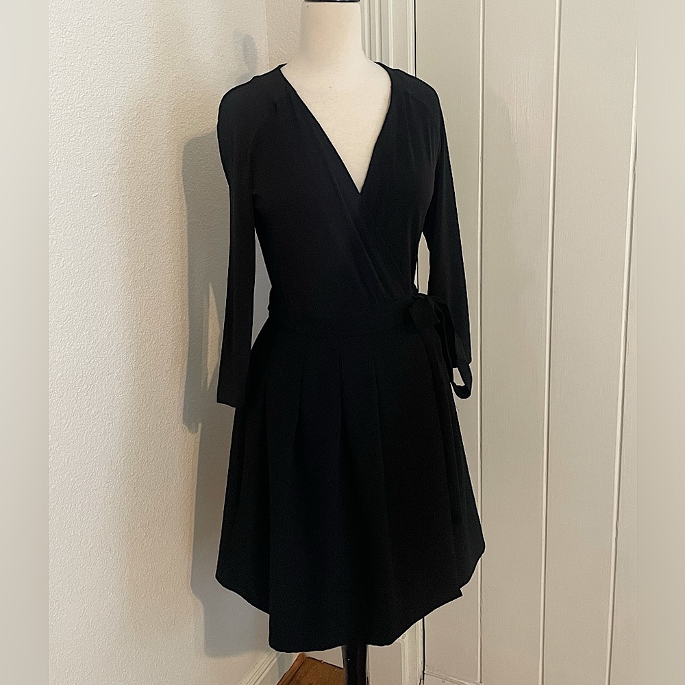 Black wrap dress 3/4 sleeves